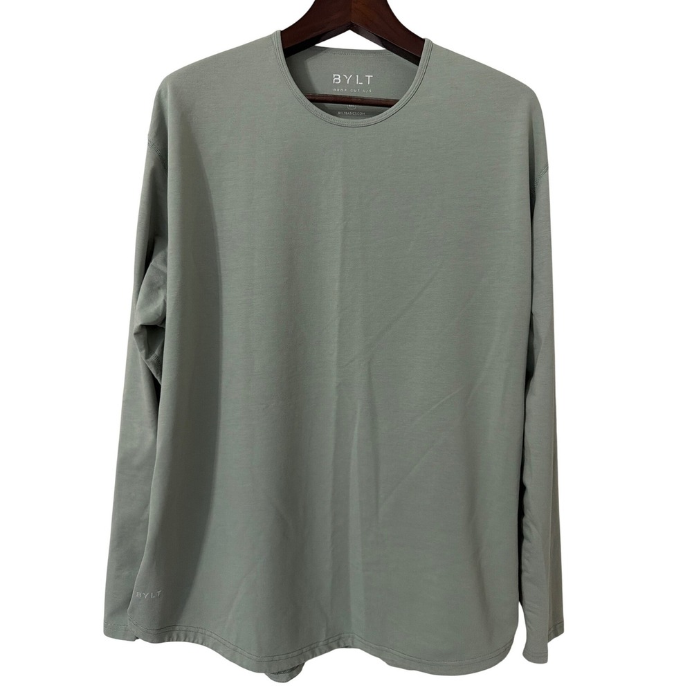 BYLT Premium Basics‎ Drop Cut Long Sleeve Shirt XXL Moss Green BYLT Blend L/S